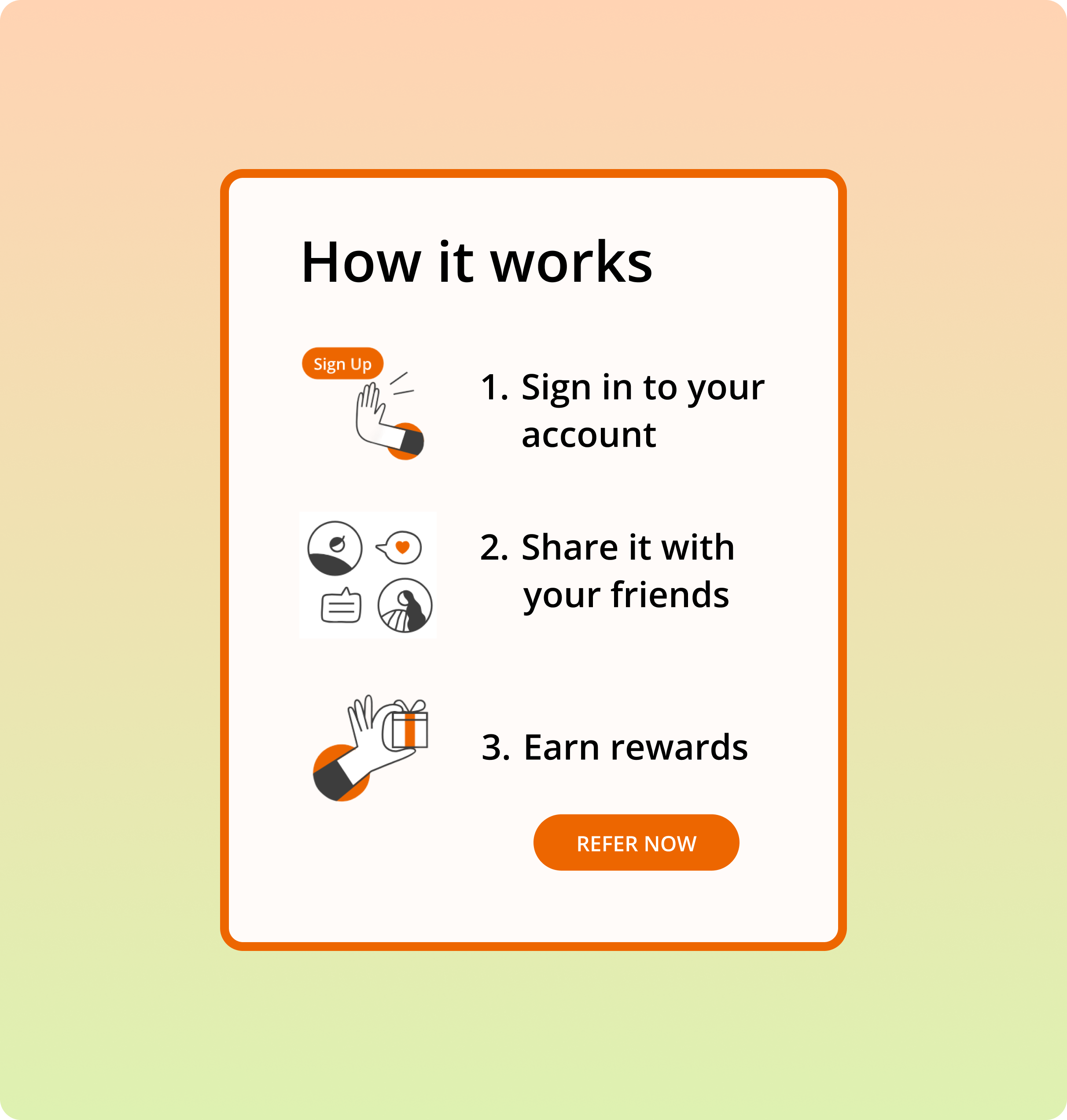 Infographic showing how to earn money through WorkOnward referral program for local jobs